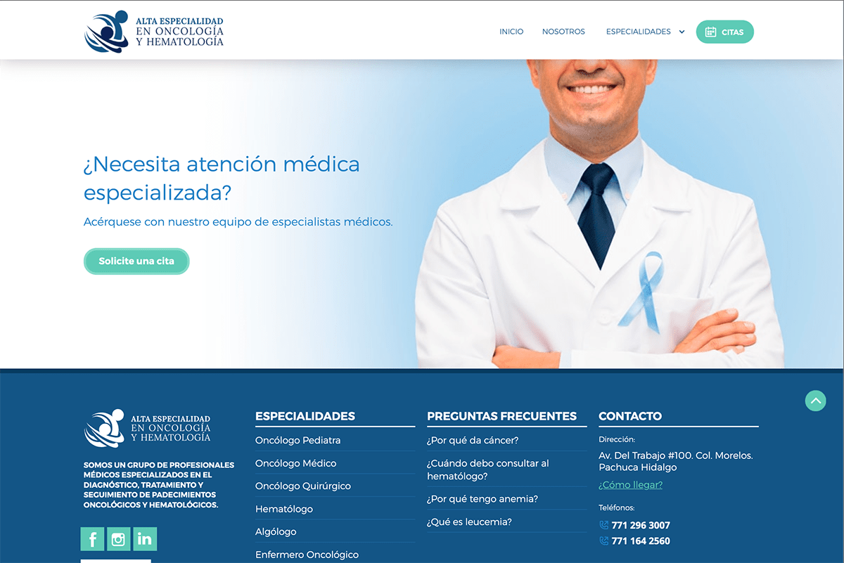 Diseño web Centro Oncológico